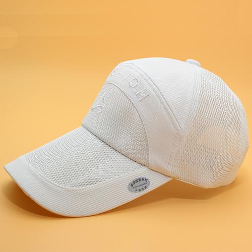 春秋季男女白色帽子运动帽休闲棒球帽薄款网球帽跑步太阳帽遮阳帽